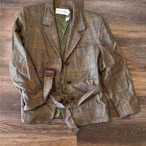JH Collectibles Brown Plaid Blazer